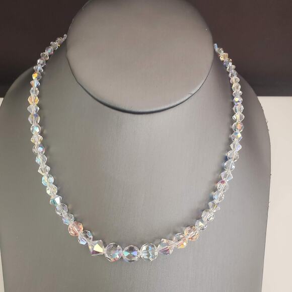 Givenchy Jewelry - Givenchy Aurora Borealis Choker Necklace Silver Tone with clear crystals Signed